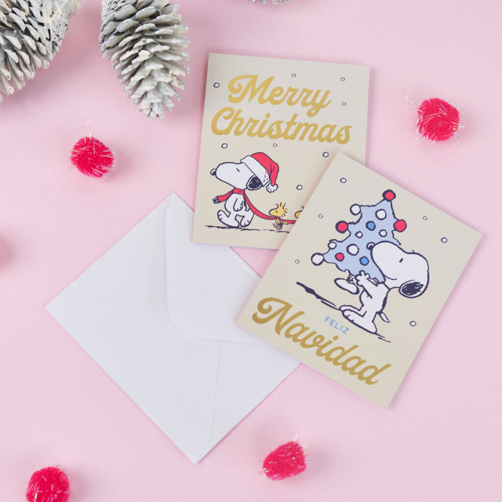 Tarjetas x6 Snoopy Navidad - Hojas
